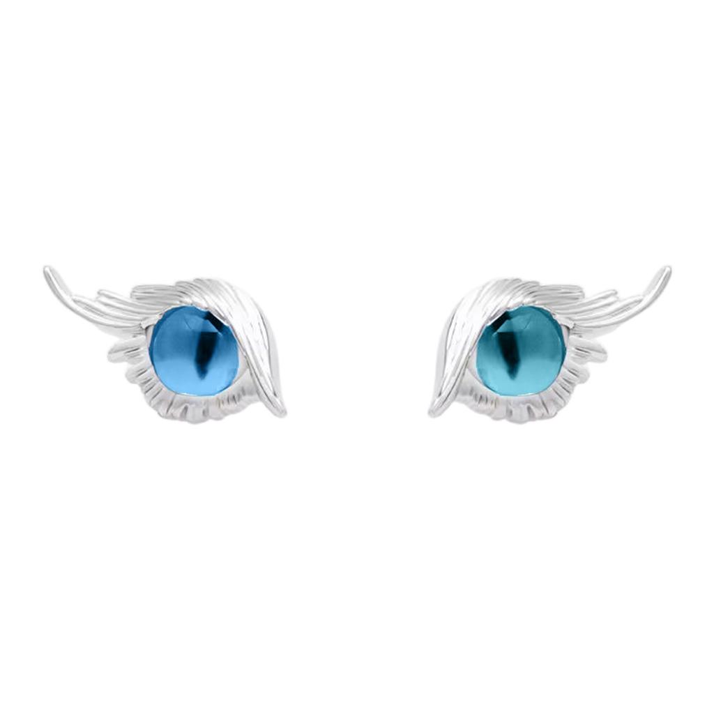 2Pcs Simple Angel Feather- Wings Cat Eye Earrings Female Ins Popular All-match Hip-hop Street Earrings for Birthday Gift