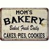 1pc Vintage Metal Bakery Sign 8x12in Funny Mom Gift Rustic Kitchen Wall Decor