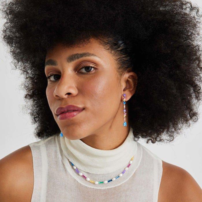 Collier Luxenter en argent 925 avec cristal finition en rhodié multicolore - Biroal