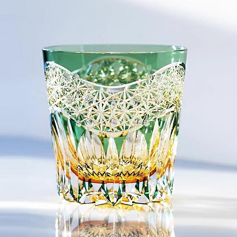 Edo Kiriko Hand-Carved Crystal Whiskey Glass