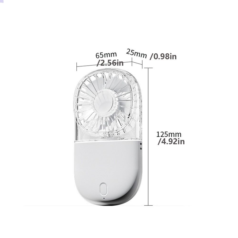 Transparent Handheld Electric Fan USB Rechargeable Air Cooler Portable Folding Neck Fan  Student