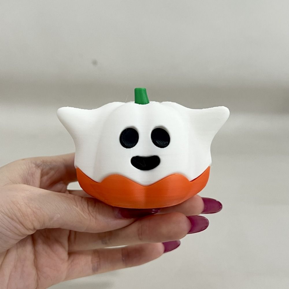 Funny 3D Printed Pumpkin Figurines Cartoon Cute Halloween Ghost Pumpkin Statue Decorative Miniature Sculpture Ornament Props