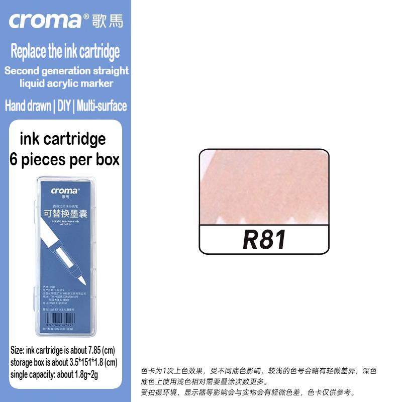 Croma 160/24 Color Replaceable Ink Refill Liquid Soft Tip Acrylic Marker Non Toxic Waterproof School Office Supplies Stationery