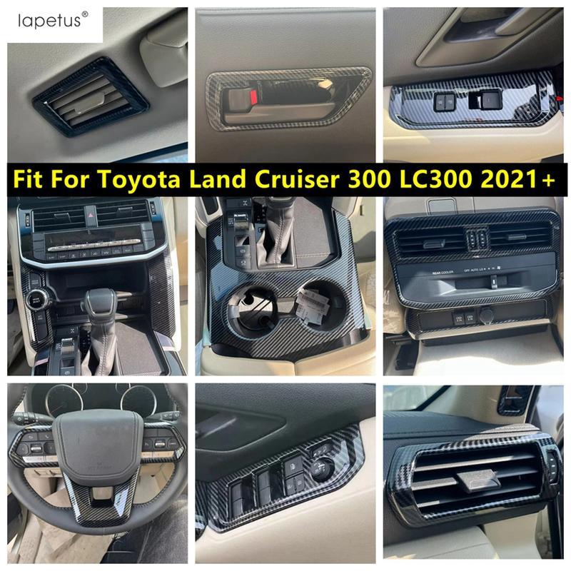Window Lift Handle Bowl / Steering Wheel / Front Water Cup Cover Trim Accessories For Toyota Land Cruiser 300 LC300 - 2024