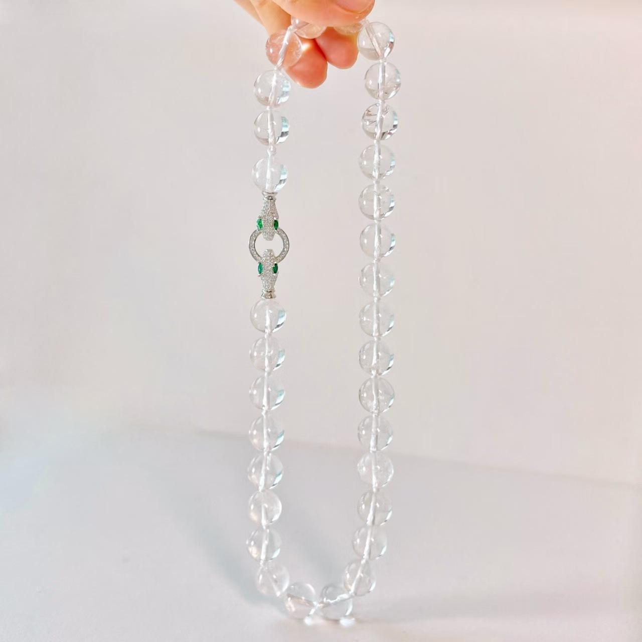 

Vintage 12Mm Natural White Crystal Design Sense Necklace Clavicle Chain