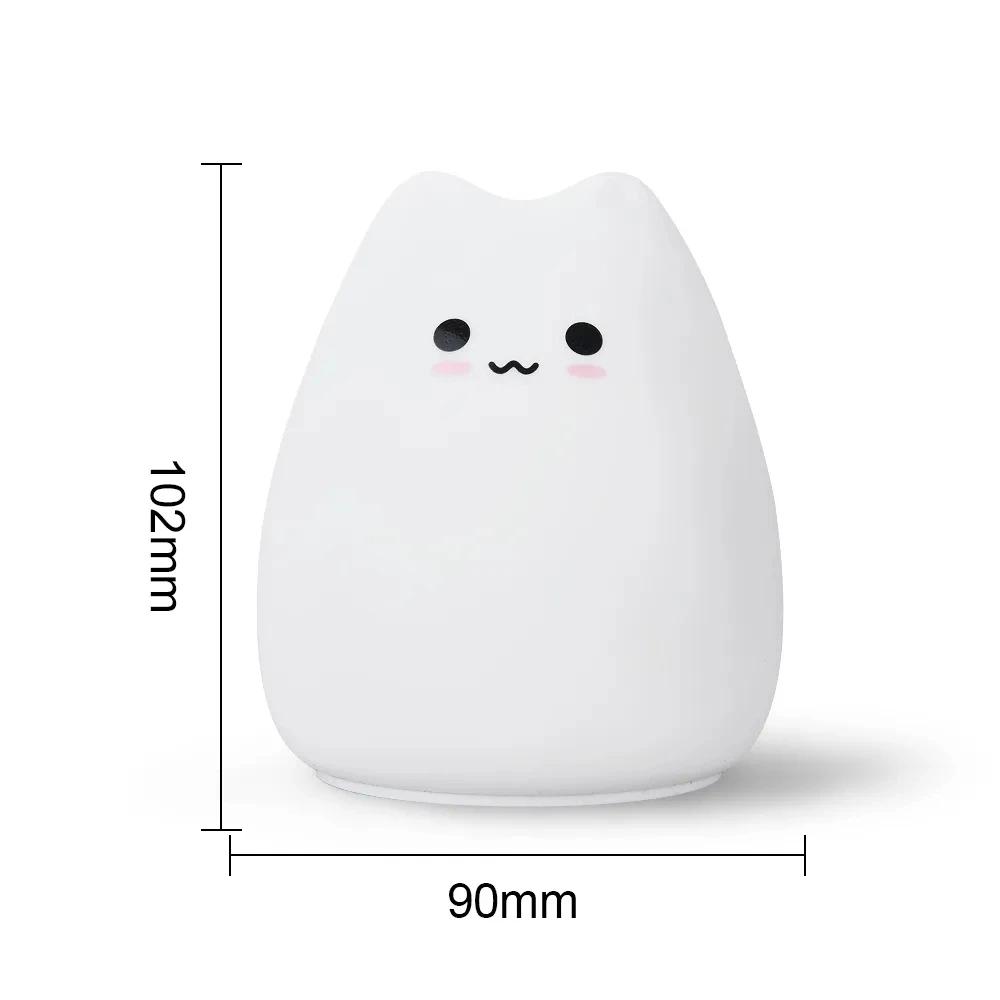Bedroom Bedside Decoration Table Lamp Birthday Gift Led Night Light Colorful Cat Nightlights Button Switch Desktop Couple Gift