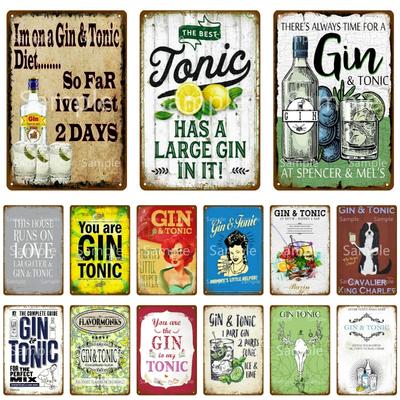 You Are Gin Tonic Metallschilder Bar Party Deko Vintage Blechschilder Club Zuhause Wandkunst Malerei Dekorative Plakette Gin Poster YL051