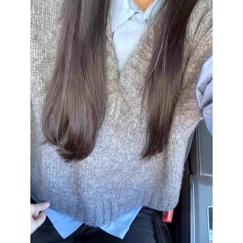 

Gray V-neck Vest Vest Shirt Two-piece Set Waistcoat Grey vest L [Suggested 52.50 kg-57.50 kg]]