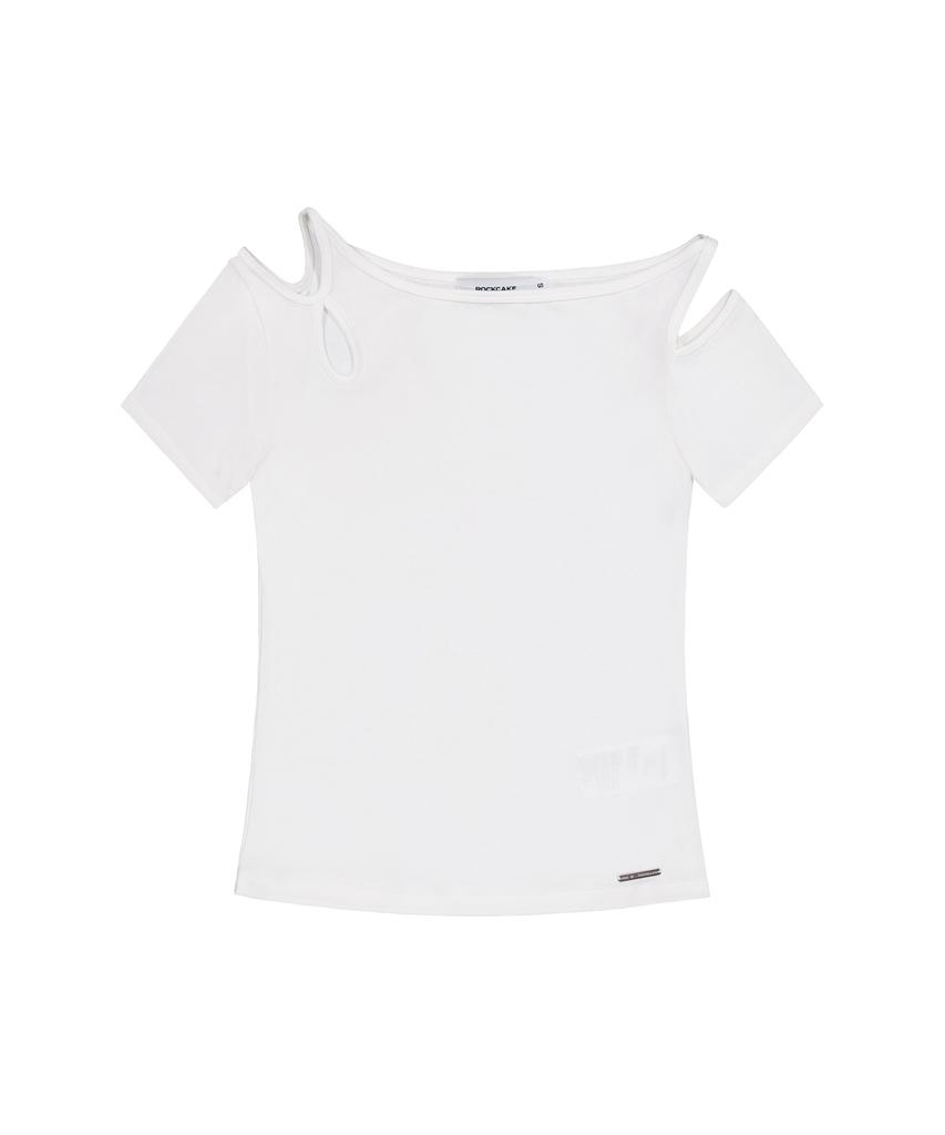 ROCKCAKE Shoulder Cutout Top - White