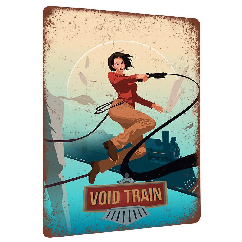 

Retro SciFi Void Train Metal Wall Art Game Peripheral Decorative Iron Painting Craft Gift 20x30cm（7.8x11.8inch）