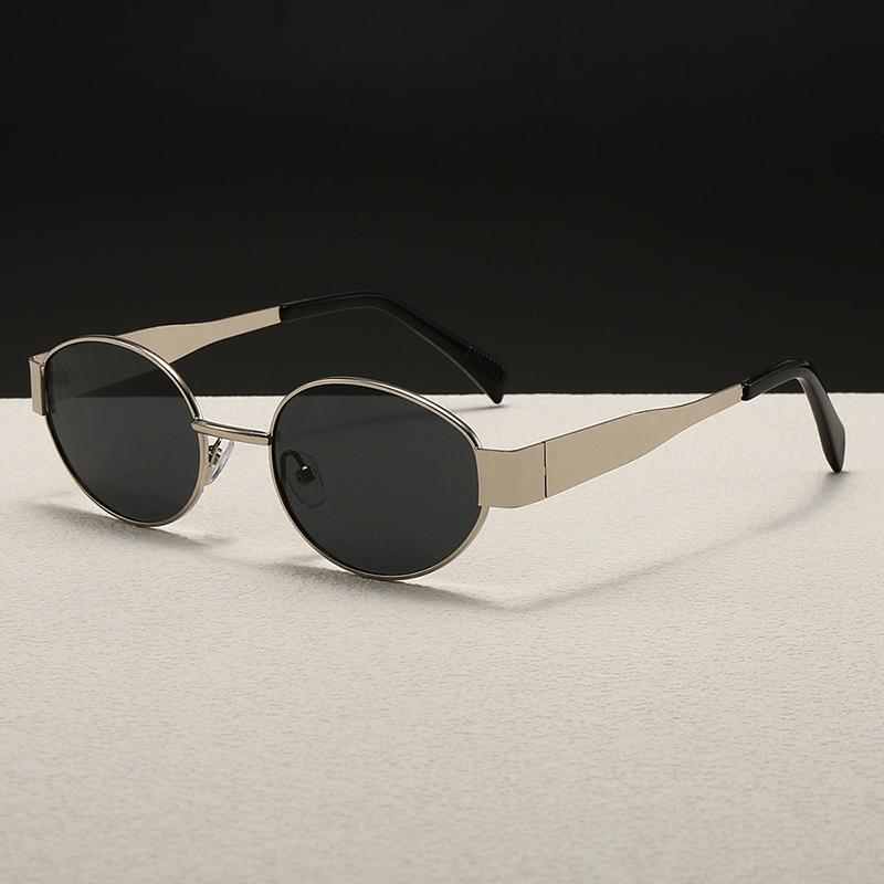 1 Pièce Forme Ovale Personnalité Métal Petit Rond Lunettes Accessoires de Plage Pour Femmes Lunettes Lunettes de Soleil