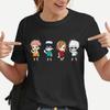 Funny Cartoon Character Graphic T Shirt Women Fashion Crew Neck Loose Short Sleeve Streetwear Casual Anime Harajuku Tees
