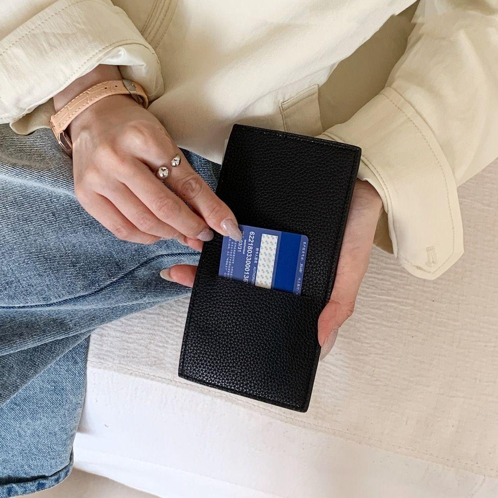 Lightweight Ultrathin Long Wallet PU Women Wallet Anti-splash Water Small Card Holder Lady