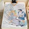 1PC Summer time Rendering Print Flannel Blanket, High quality All Seasons, Home Decor, Warmth and Comfort, Perfect for Christmas Gifts