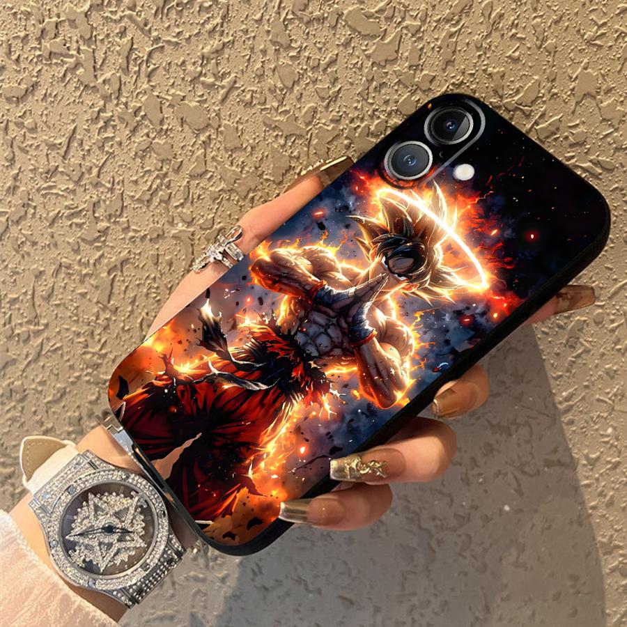 Dragon Ball Anime Cool Son Goku Black Soft Phone Cover Case for iPhone 18 7 8 15 16 14 Plus XR 17Air 13 12 11 17 Pro Max XS Max