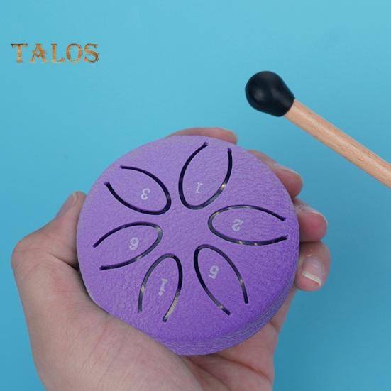 Stahlzungentrommel für Kinder, 7,6 cm, 6 Töne, Mini-Regentrommeln, Regenmusiker für draußen, mit Schlägeln und Notenbuch für Garten, Camping, Meditation, Yoga