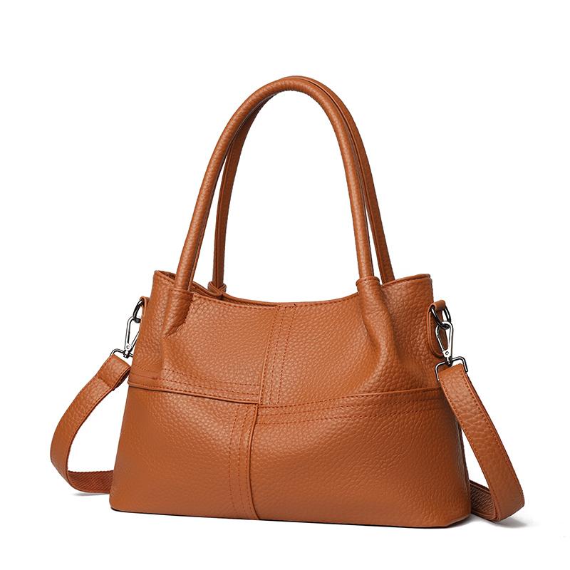 Simple Women's PU Leather Shoulder Bag, Women's Casual Handbag, Large Capacity Work Retro Handbag, Multifunctional Handbag