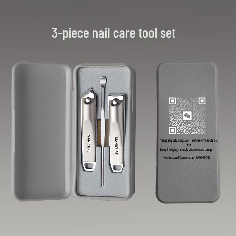 Custom Logo Nail Clipper Set: Nail Clippers, File & Ear Pick In Gift Box