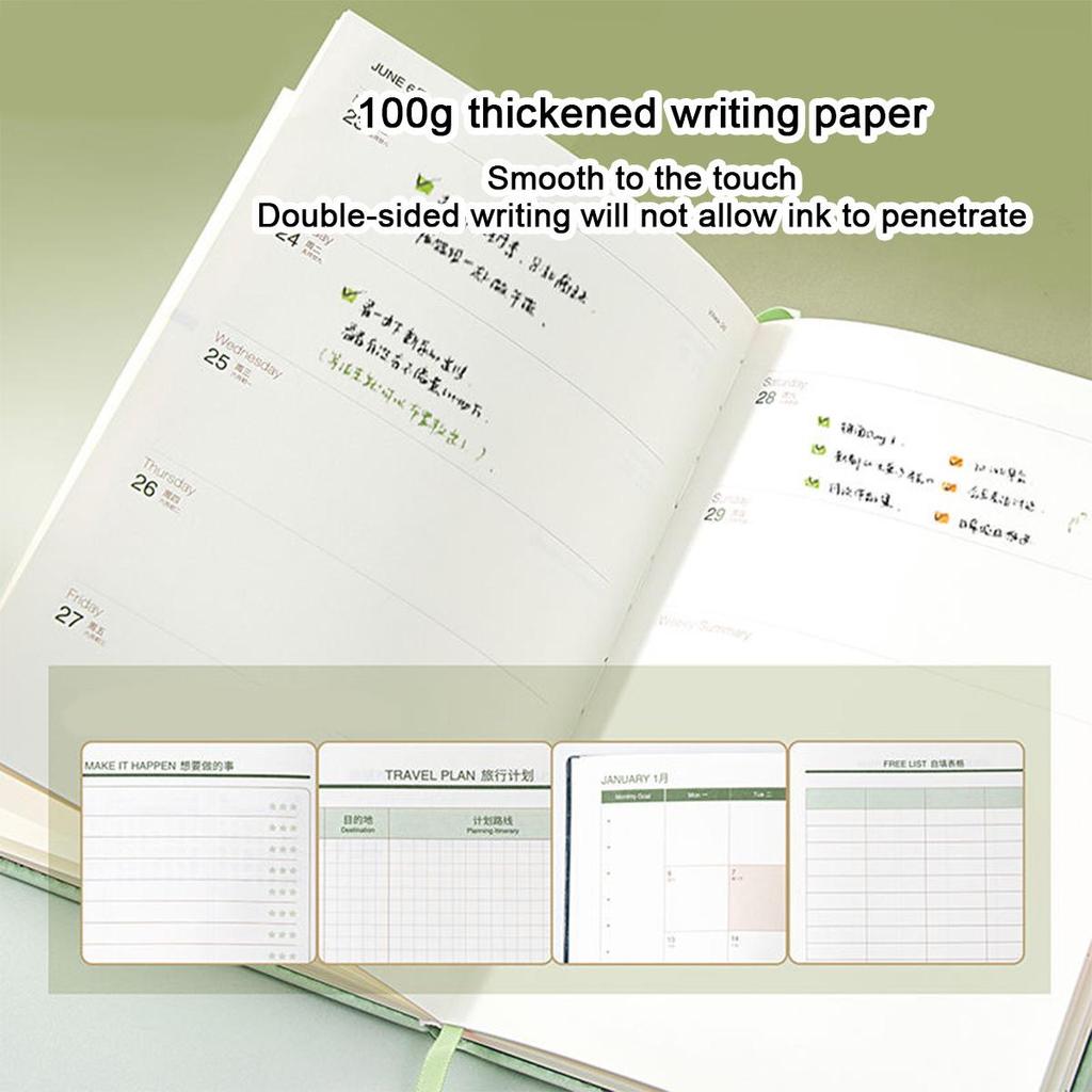 Program de afaceri din piele A5 de calitate superioară 2025, planificator zilnic pentru studenți, carnet de înregistrare de 365 de zile, blocnotes, note, 112 coli 224 pagini