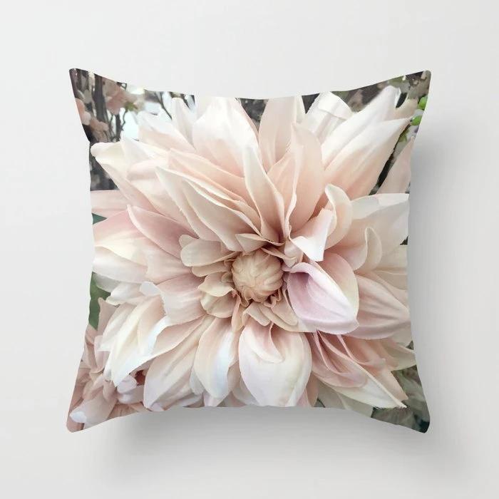 Rose Flowers Polyester Cushion Cover  Nordic Style Home Decoration Throw Pillow For Sofa Bed Car Pillow Case