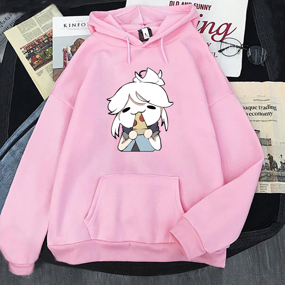 Cartoon Jett Eat Pizza Valorant Unisex Hoodies Funny Kawaii Print Oversized Comfortable Winter Warm Women Men Sweatshirts