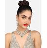 Green Stones Dazzling Austrian Diamonds Bling Necklace & Earring Set For Women