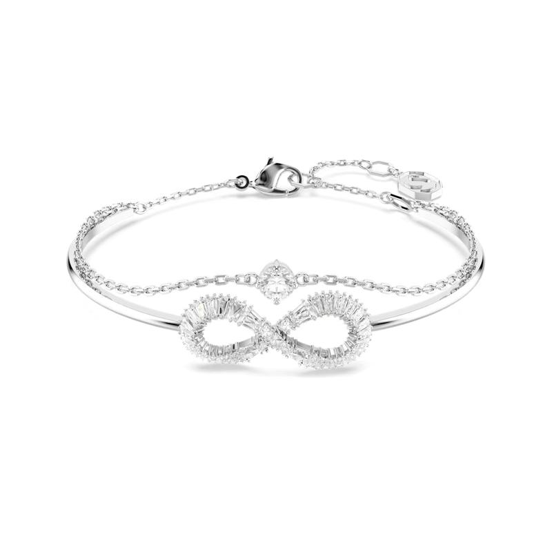 Swarovski Hyperbola Spiral Pattern Rhodium Plated Cubic Zirconia Bracelet Women s Silver 5684049 серебряный
