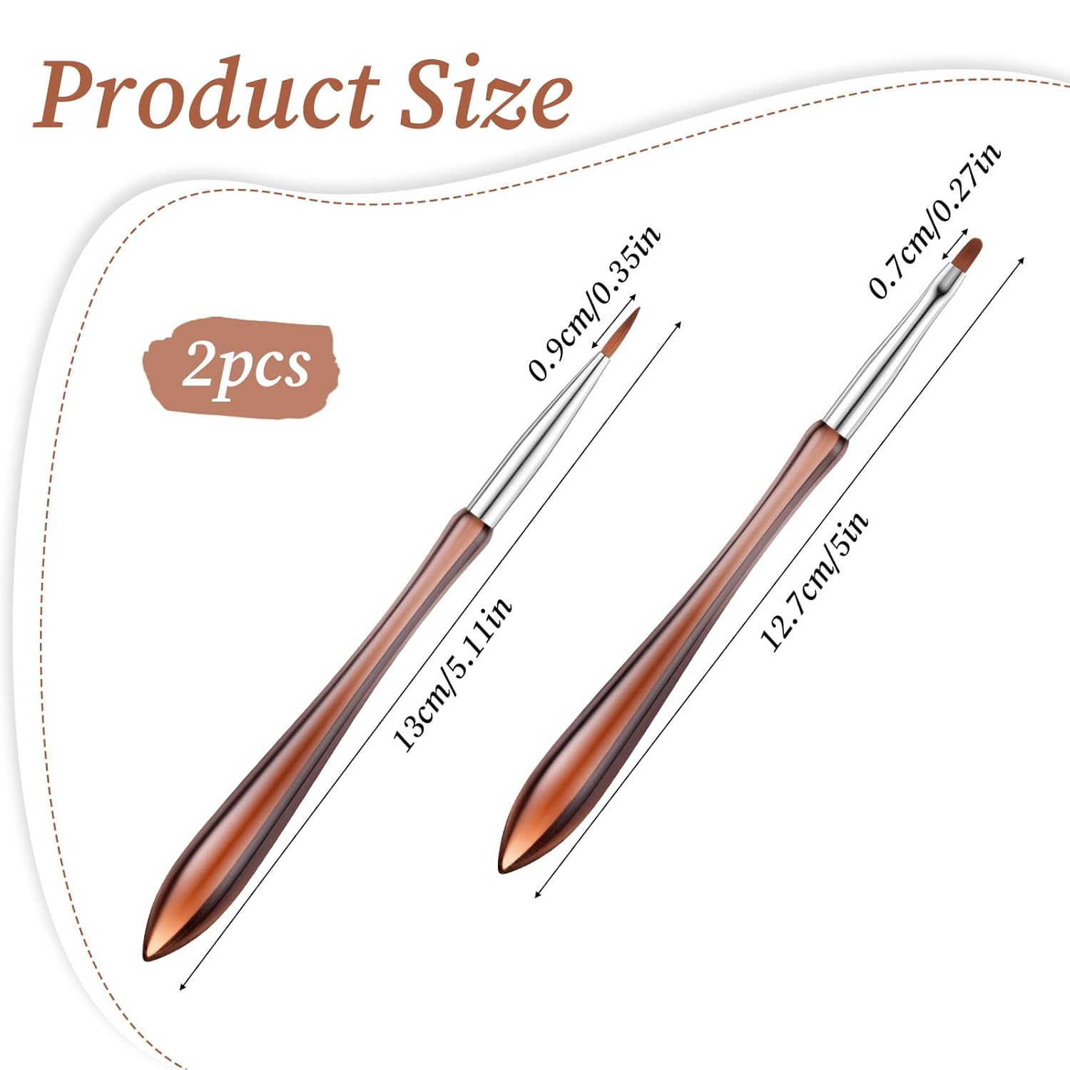 2PCS Nail Art Brushes Daisy Pen Flowers Drawing Pen Universal Pens Dotting Tools Versatile Nail Drawing Pens Dual End Brush Acrylic Round Flat