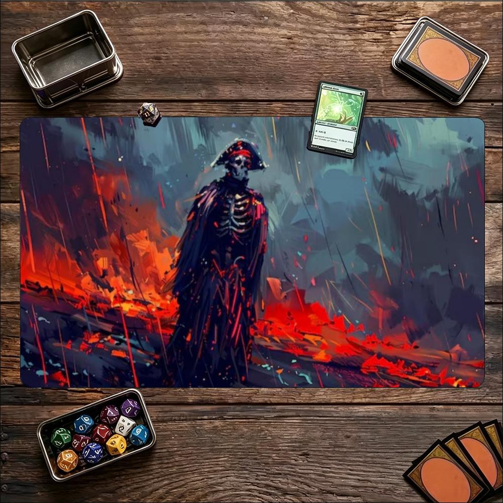 Dark Red Skeleton Horseman Fantasy Large Mouse Pad Non Slip Rubber Desk Mat For Gaming Keyboard Mouse Office Desktop Setup