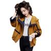 2025 Spring Women's Color Block Hooded Twill Cotton Jacket GE2513