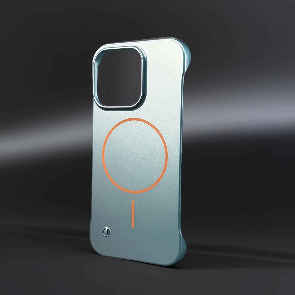 

Frameless Magnetic Phone Case For iPhone 13 12 11 14 15 16 17 Pro Max Plus Air For Magsafe Wireless Charge Orange Cover Funda iPhone 12