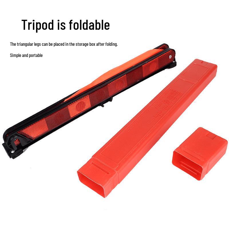 Reflective Emergency Triangle Warning Sign - Compact Folding Design for Vehicle Safety