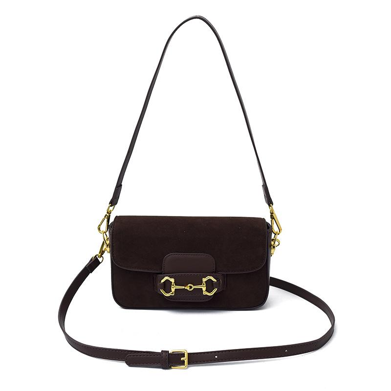 Premium Texture Retro Baguette Bag Women's New Foreign Style Oblique Span Bag Versatile Underarm Bag Fashionable Single Shoulder Square