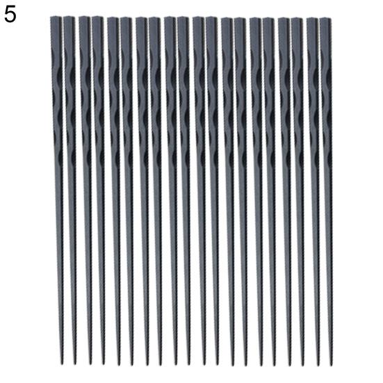 

10 пар японских палочек для еды, многоразовые нескользящие палочки из сплава для сервировки еды, кухонные аксессуары 5