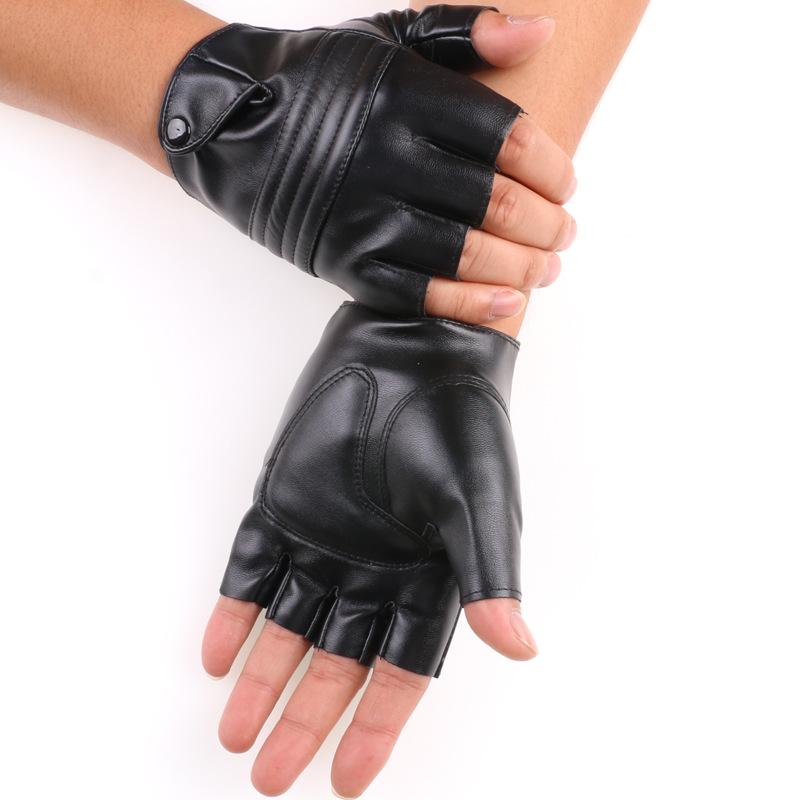 Halbfingerhandschuhe Streetdance-Performance Tanz Nachtclub Atmungsaktiv Outdoor Radfahren Fitness Fahren Männer und Frauen Lederhandschuhe
