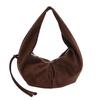 Korean-Style Suede Shoulder Bag: Solid Color, Large Capacity Underarm Dumpling Design