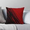 Rød Og Sort Firkantet Pyntepudebetræk Polyester Hør Fløjl Kreativ Lynlås Dekoration Pudebetræk Sengepude Betræk 18"