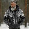 Men S Flannel Hooded Zip Up Sweatshirt 3d Print Winter Warm
