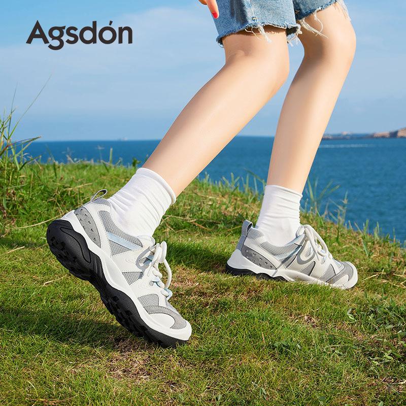 Augusteng outdoor hiking shoes women's 2025 new summer mesh platform outdoor hiking casual sports shoes