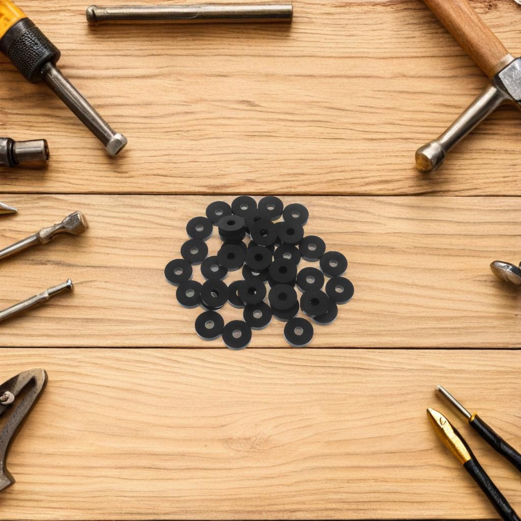 50pcs Rubber O-Type Washers 20Mm Od 6Mm Id 5Mm Thick Black Vibration Damping Isolation Mount For Machinery Equipment Anti