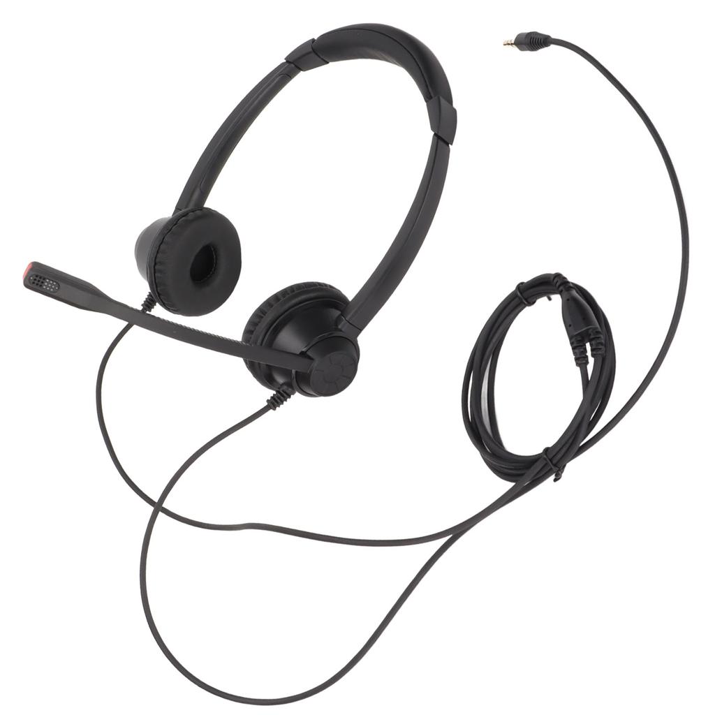 Binaurales 3,5-mm-Business-Headset Doppelseitiges Headset mit HD-Stereo-Sound für Konferenzgespräche, Callcenter, Online-Kurse