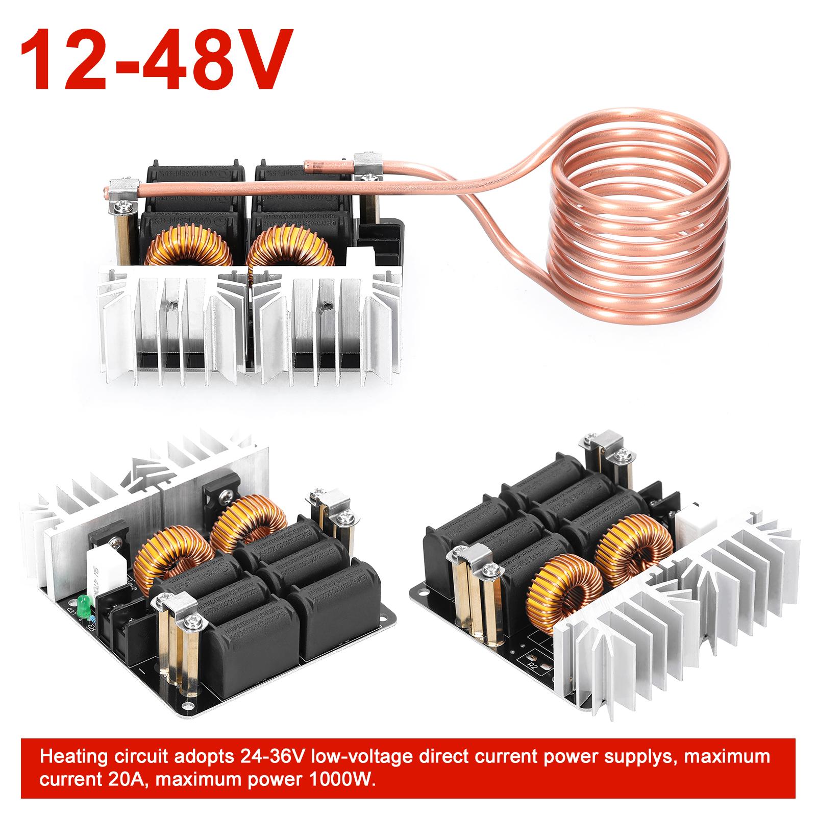 

1000W ZVS Induction Heating Board Module Low Voltage Heater Coil Flyback Driver Heater with Copper Tube for Small Parts Hardening Annealing
