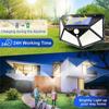 Luzes solares Lâmpada de parede externa Sensor de movimento PIR 100LED Luz solar movida a energia solar Luz de rua para jardim Pátio 1/2/4Pcs
