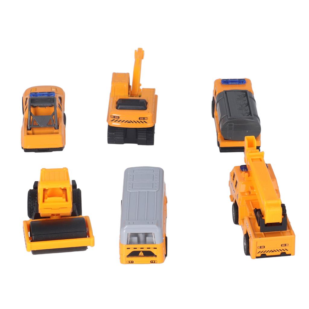 1:64 6pcs Alloy Engineering Vehicle Toys Slide Rotatable Portable Heavy Duty Transport Vehicle Toys for Kids Children