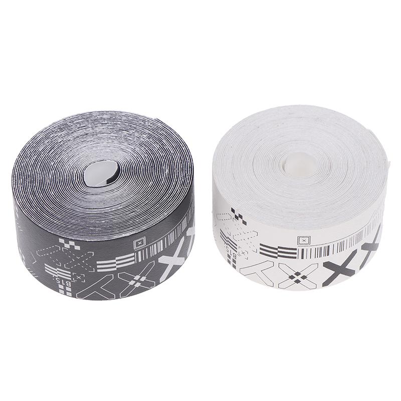1Roll 500Cm Black White Print Tennis Racket Paddle Head Protection Tape Pu Stickers For Beach Pickleball Racket Sport Parts
