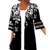 TIFICY Women's Fashion Casual Summer Spring Flower Pattern Print 1/2 Sleeves Blouses & Shirts