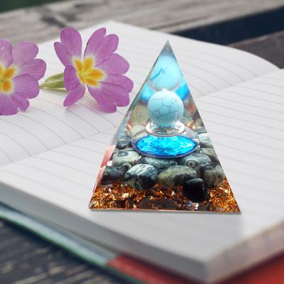 Piramida de orgonit naturală din cristal, simbolizează norocul, adună averea, bijuterii cadou