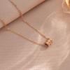 Titanium Steel Tassel Necklace with Diamond Inlay and Shiny Slim Waist Design for Women