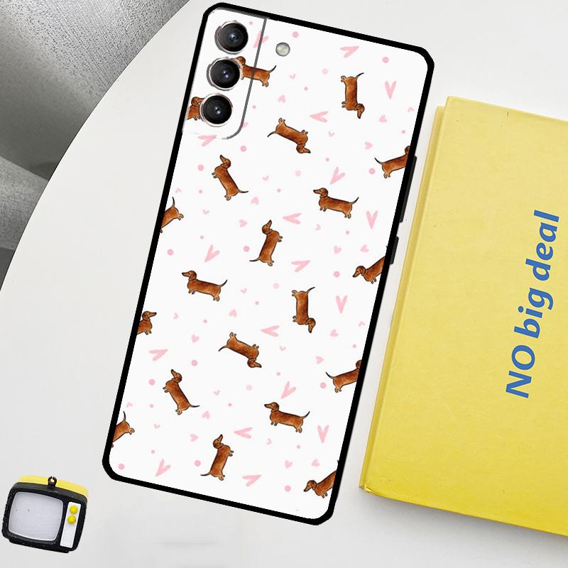 

Cute Dachshund Dog Hot Case For Samsung Galaxy S23 Ultra S22 S21 S20 FE Note 20 Ultra S8 S9 S10 Note 10 Plus Cover Galaxy S23