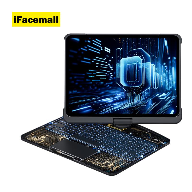 IFacemall Wireless Keyboard 11 Inch Android Tablet Keyboard case for iPad Pro 11 1 2 3 & Air 10.9 Protective Cover with Pen Slot No&English